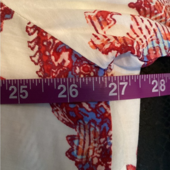 Plus Size, Cato Red and White Patterned Blouse, 3X - Picture 7 of 10